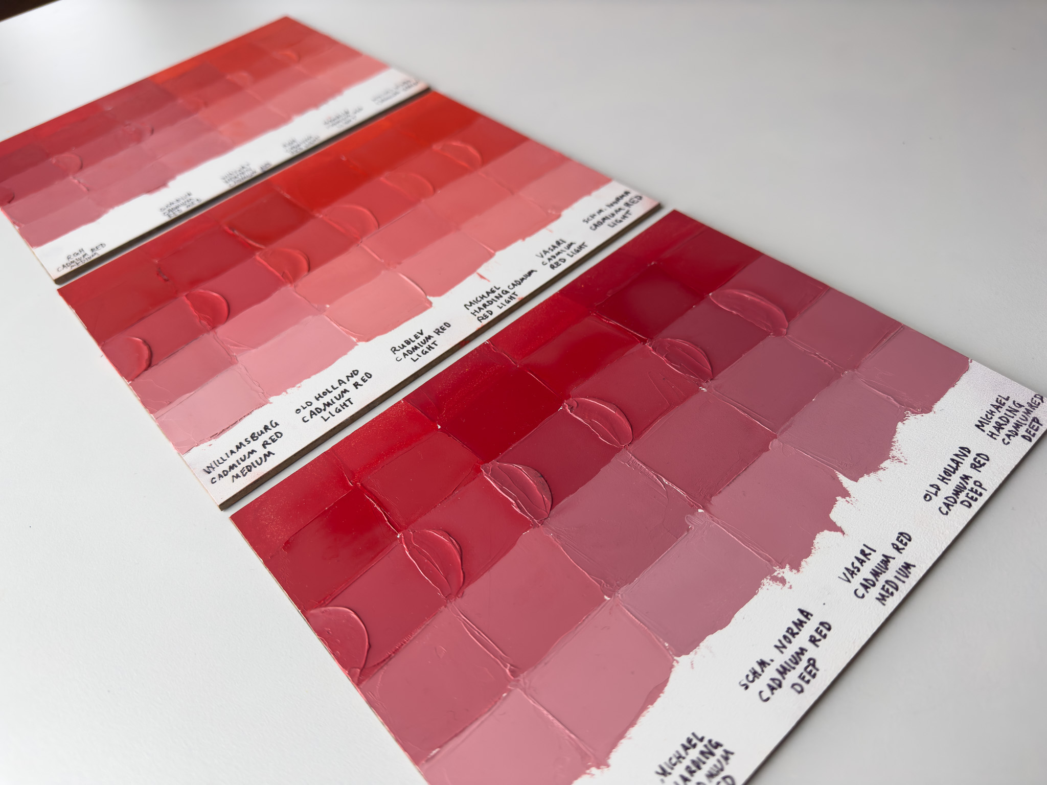 Cadmium Red Deep and Cadmium Red Medium Color Comparison and Review
